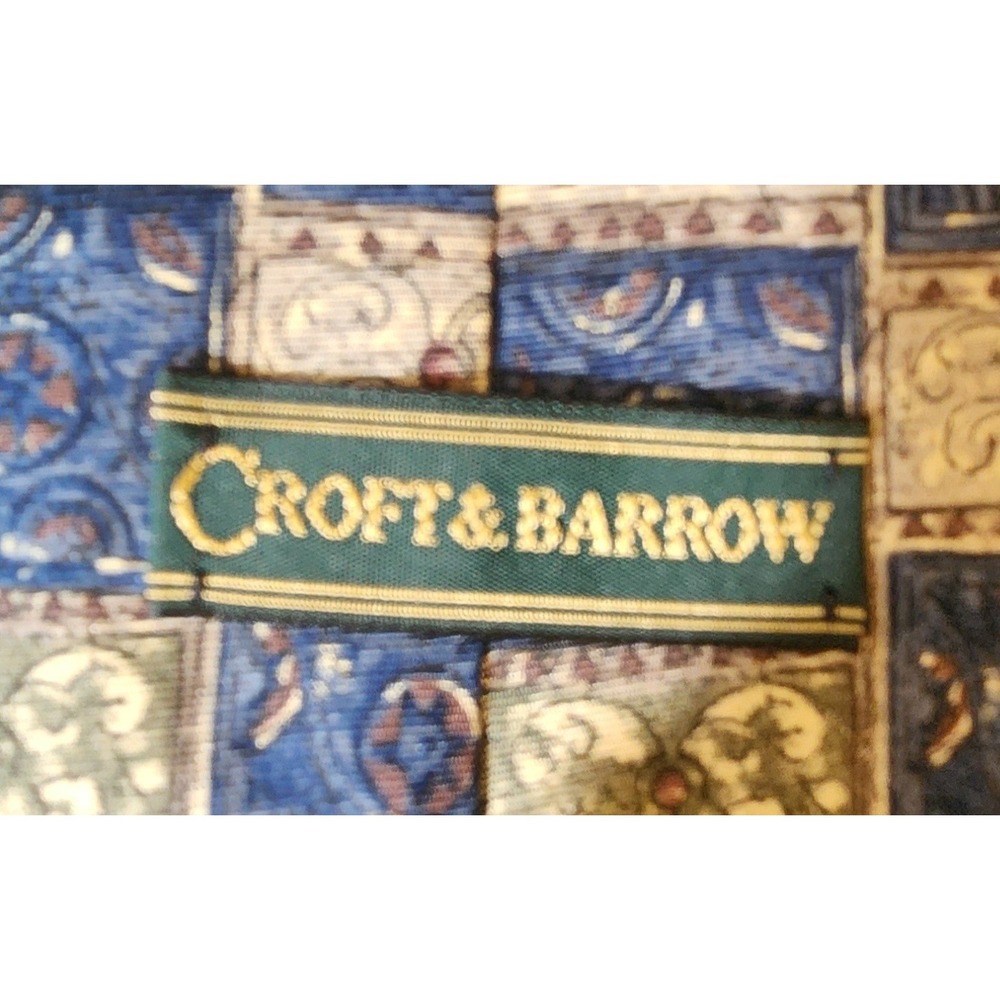 Sophisticated Croft & Barrow Mens 100% Silk Tie In French Country Classic Style‎ - Picture 4 of 4